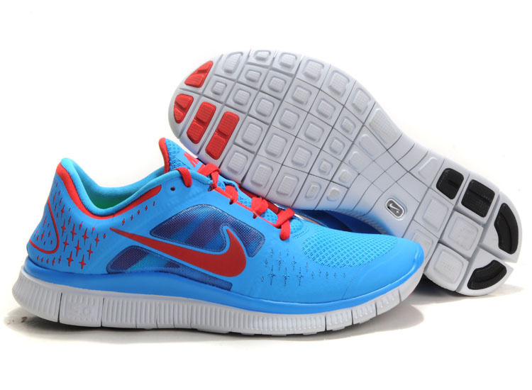 Hot Nike Free5.0 Men Shoes Dodgerblue/Red